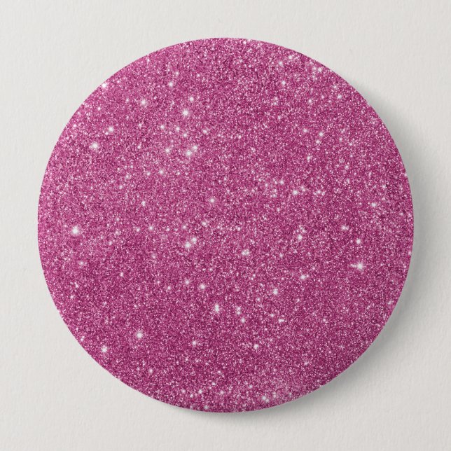 Girly Pink Glitzer Glam Button (Vorderseite)