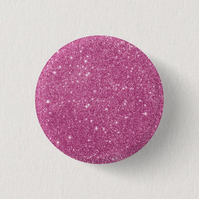 Girly Pink Glitzer Glam Button (Vorderseite)