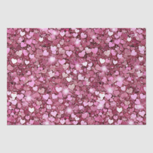 Girly Pink Glitzer Hearts Seidenpapier