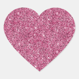 Girly Pink Glitzer Herz-Aufkleber