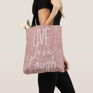 Girly Pink Glitzer Live Liebe Lachen Motivierend