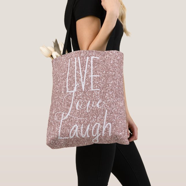 Girly Pink Glitzer Live Liebe Lachen Motivierend (Von Nahem)