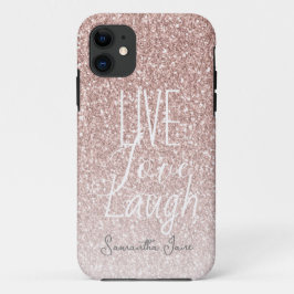 Girly Pink Glitzer Live Liebe Lachen Motivierend Case-Mate iPhone Hülle