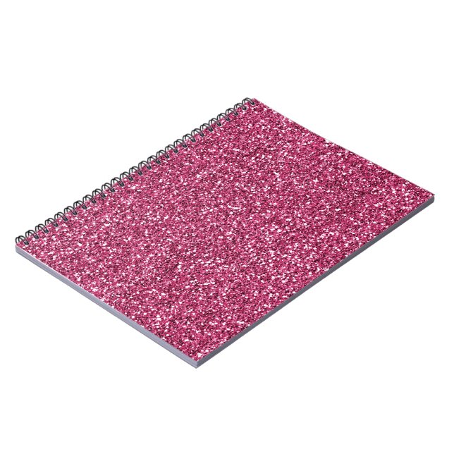 Girly Pink Glitzer Notizblock (Linke Seite)