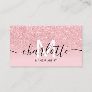 Girly pink Glitzer ombre Glitzern Make-up Logo Visitenkarte