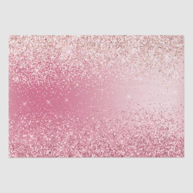Girly Pink Glitzer Ombre Seidenpapier (Vorderseite)