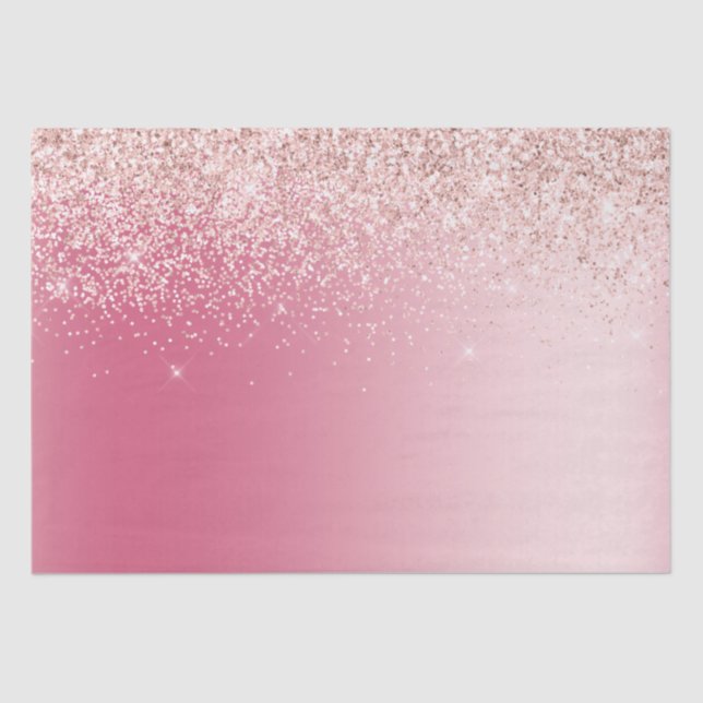 Girly Pink Glitzer Ombre Seidenpapier (Vorderseite)
