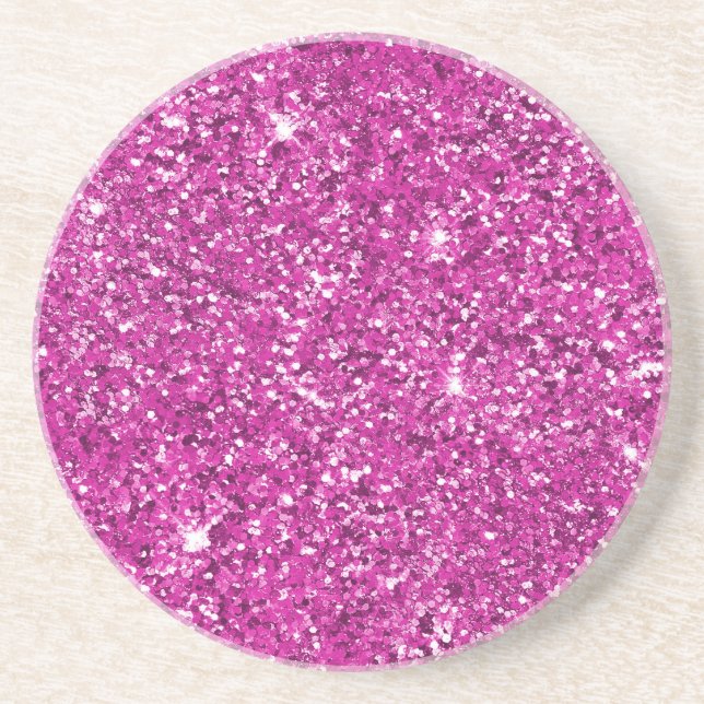Girly Pink Glitzer Ombre Sparkle Getränkeuntersetzer (Vorne)