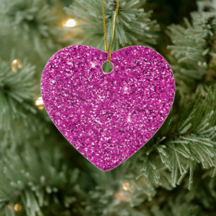 Girly Pink Glitzer Ombre Sparkle Keramik Ornament