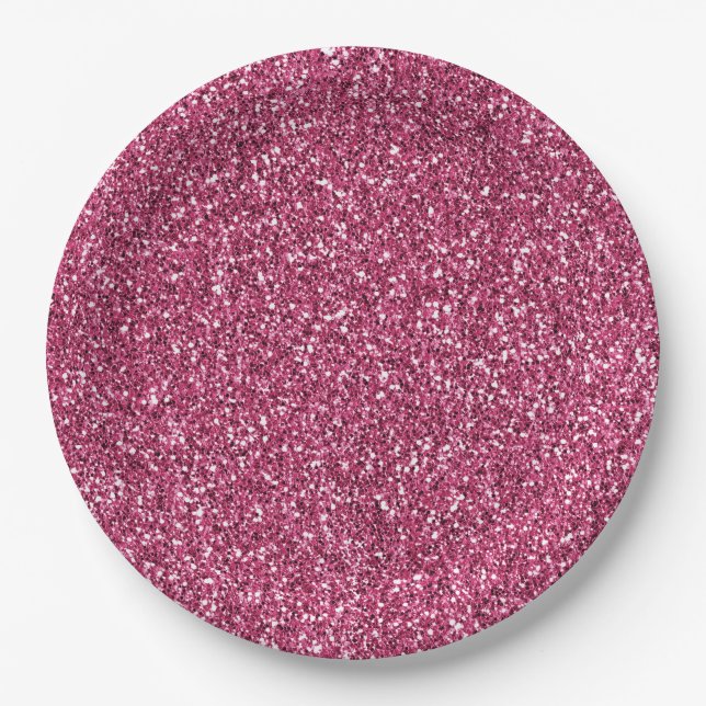 Girly Pink Glitzer      Pappteller (Vorderseite)