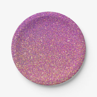 Girly Pink Glitzer Pattern Pappteller