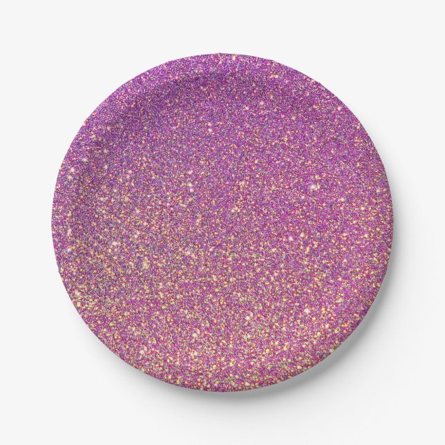 Girly Pink Glitzer Pattern Pappteller (Vorderseite)