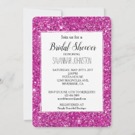 Girly Pink Glitzer Sparkle Einladung
