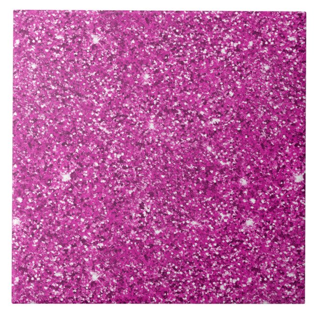 Girly Pink Glitzer Sparkle Fliese (Vorderseite)