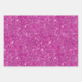 Girly Pink Glitzer Sparkle Geschenkpapier Set