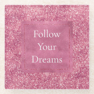 Girly Pink Glitzer Sparkle Glitz Glasuntersetzer
