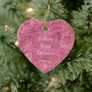 Girly Pink Glitzer Sparkle Glitz Keramik Ornament