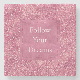 Girly Pink Glitzer Sparkle Glitz Steinuntersetzer
