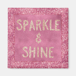 Girly Pink Glitzer Sparkle Magnet