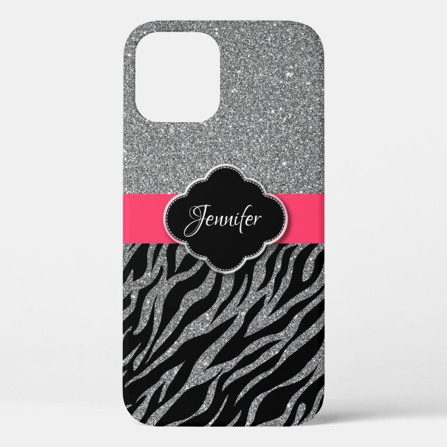 Girly Pink Glitzer Sparkle Stilvolle Girls Case-Mate iPhone Hülle (Rückseite)