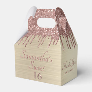Girly Pink Glitzer Sweet 16 Geburtstag Vielen Dank Geschenkschachtel