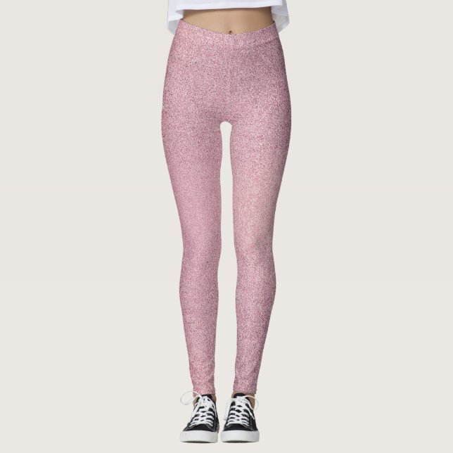 Girly Pink Glitzer Texture Leggings (Vorderseite)