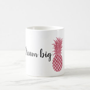 Girly Pink Glitzer Tropischer Ananas Kaffeetasse