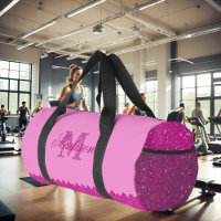 Girly-pink-Glitzer-Zackenbecher, Monogramm, kunden