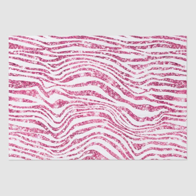 Girly Pink Glitzer Zebra Seidenpapier (Vorderseite)