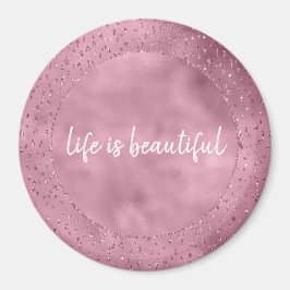 Girly Pink Glitzy Glitzer Sparkle Magnet