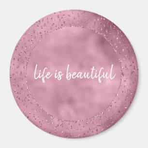 Girly Pink Glitzy Glitzer Sparkle Magnet