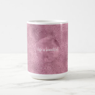 Girly Pink Glitzy Glitzer Sparkle personalisiert Kaffeetasse