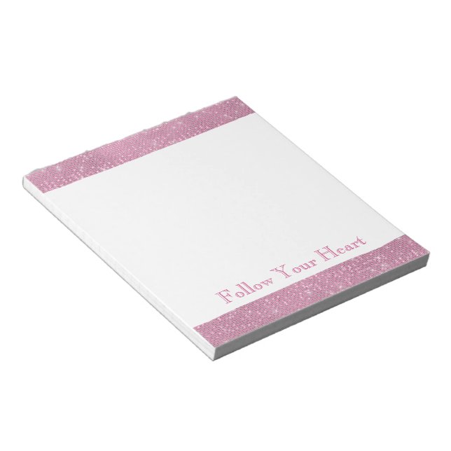 Girly Pink Glitzy Sparkle Notizblock (angewinkelt)