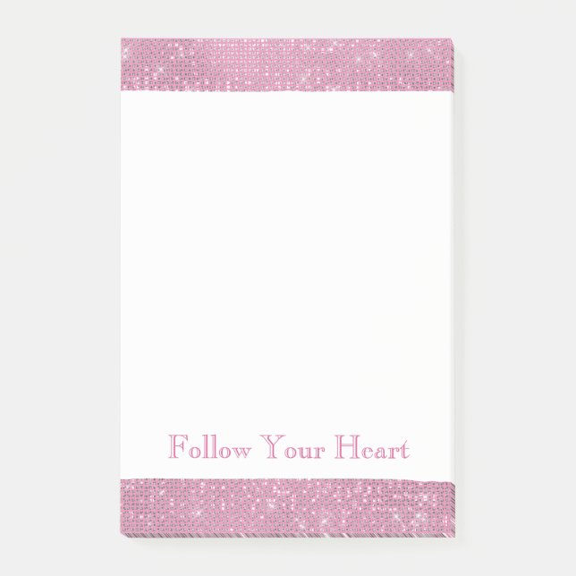 Girly Pink Glitzy Sparkle Post-it Klebezettel (Vorderseite)