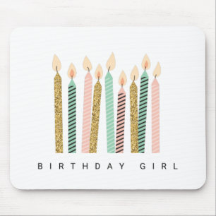 Girly Pink Gold Geburtstags Happy Birthday PrettyG Mousepad
