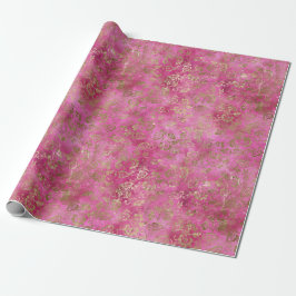Girly Pink Gold Glam Floral Geschenkpapier