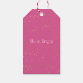 Girly Pink Gold Glam Stars Geschenkanhänger