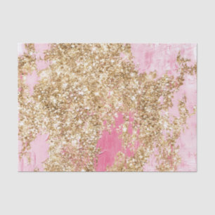 Girly Pink Gold Glitzer Geburtstag Seidenpapier