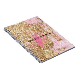 Girly Pink Gold Glitzer Notizblock