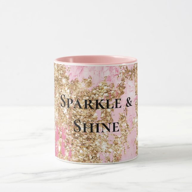 Girly Pink Gold Glitzer Tasse (Zentrum)