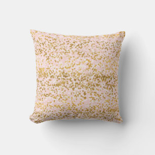 Girly Pink Gold White Confetti Kissen