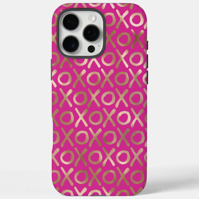 Girly Pink Gold XOXO Case-Mate iPhone Hülle (Rückseite)