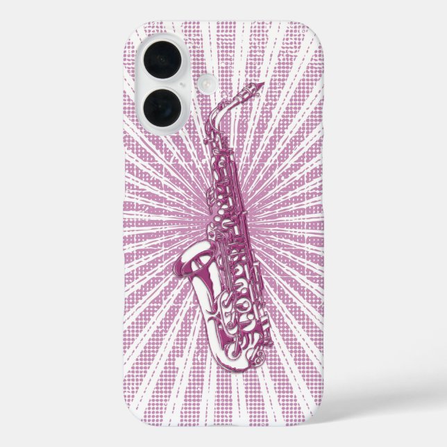 Girly Pink Grunge Saxophon Case-Mate iPhone Hülle (Rückseite)