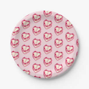 Girly Pink haben Ihren Kuchen und essen Sie ihn zw Pappteller