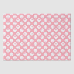 Girly Pink Happy Faces Seidenpapier