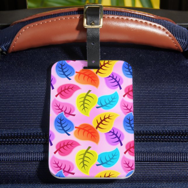 Girly Pink Hawaiian Muster Gepäckanhänger (Vorderseite Insitu 2)