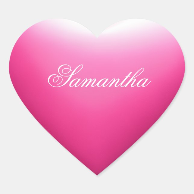 Girly Pink Heart Herz-Aufkleber (Vorderseite)