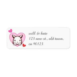 Girly Pink Heart Niedlich Peeking Bunny