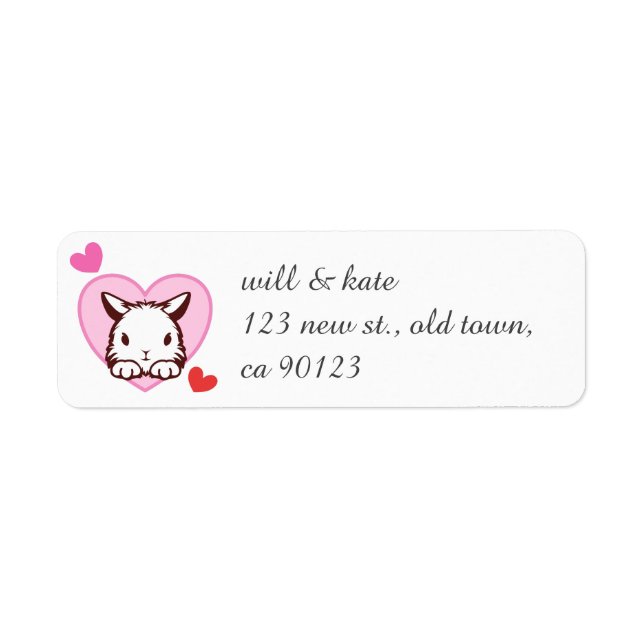 Girly Pink Heart Niedlich Peeking Bunny (Vorne)