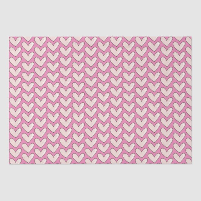 Girly Pink Hearts Liebe Seidenpapier (Vorderseite)